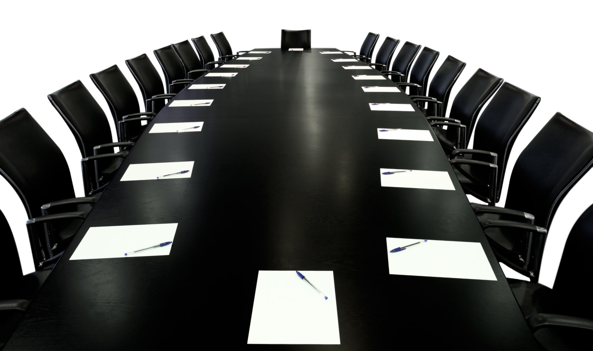 Boardroom table in low light